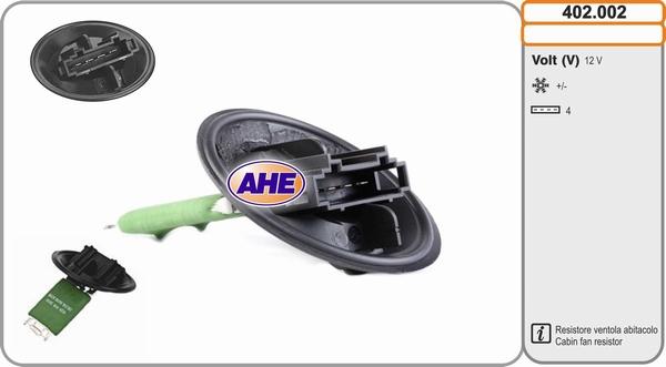 AHE 402.002 - Pre-resistor, electro motor radiator fan car-mod.net