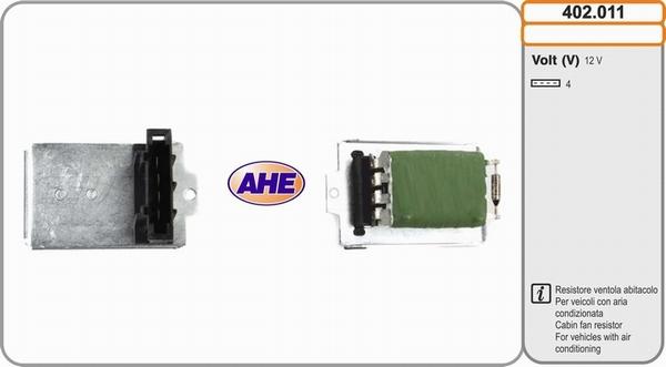 AHE 402.011 - Pre-resistor, electro motor radiator fan car-mod.net