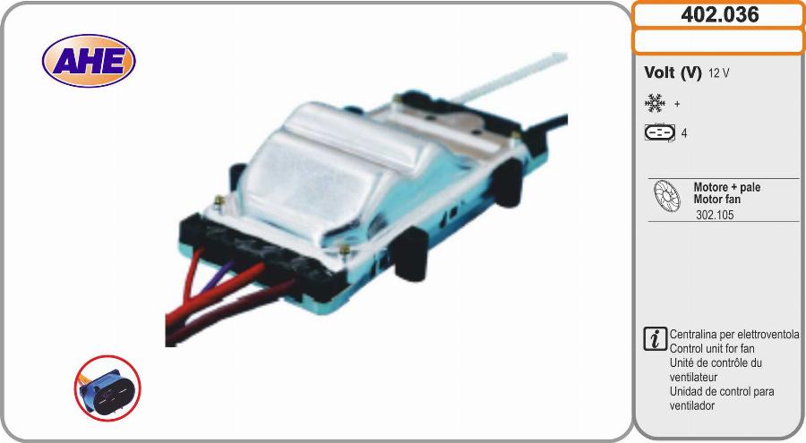 AHE 402.036 - Control Unit, electric fan (engine cooling) car-mod.net