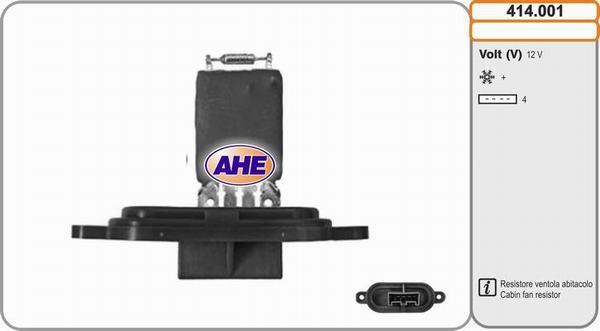 AHE 414.001 - Pre-resistor, electro motor radiator fan car-mod.net
