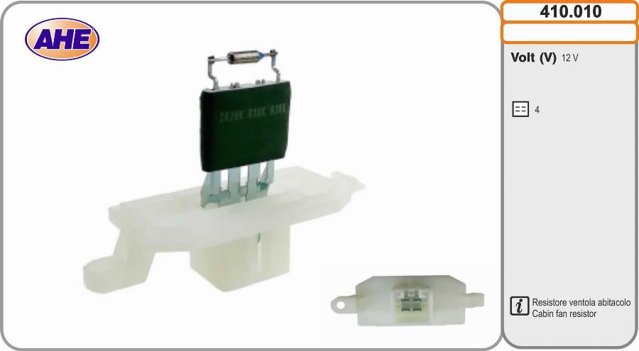AHE 410.010 - Pre-resistor, electro motor radiator fan car-mod.net