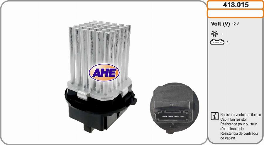 AHE 418.015 - Pre-resistor, electro motor radiator fan car-mod.net