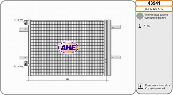 AHE 43941 - Condenser, air conditioning car-mod.net