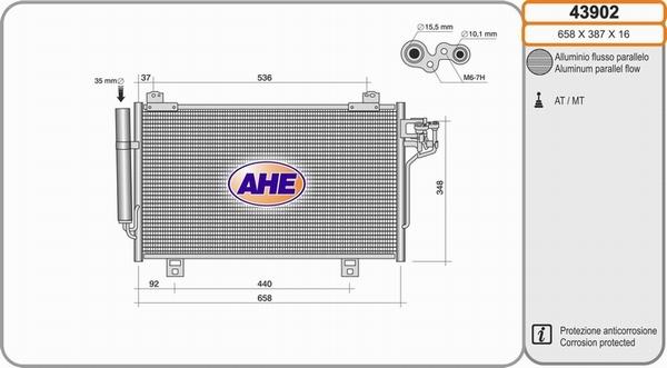 AHE 43902 - Condenser, air conditioning car-mod.net