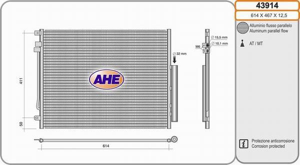 AHE 43914 - Condenser, air conditioning car-mod.net