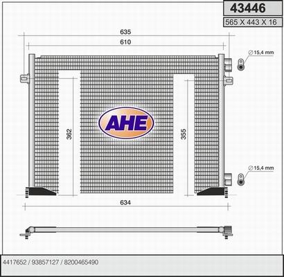 AHE 43446 - Condenser, air conditioning car-mod.net