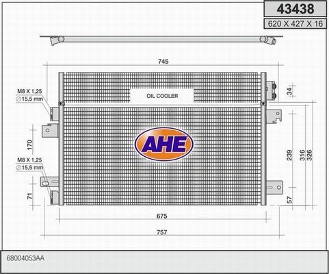 AHE 43438 - Condenser, air conditioning car-mod.net