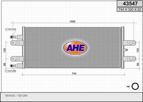 AHE 43547 - Condenser, air conditioning car-mod.net