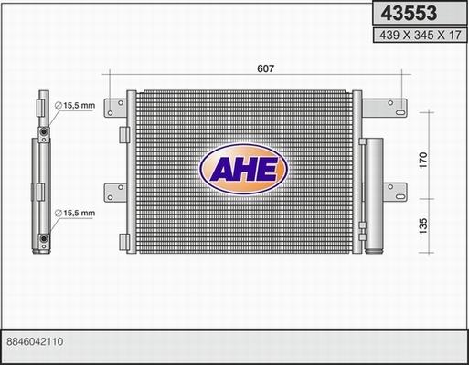 AHE 43553 - Condenser, air conditioning car-mod.net