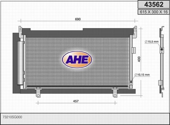 AHE 43562 - Condenser, air conditioning car-mod.net