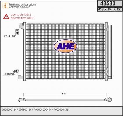 AHE 43580 - Condenser, air conditioning car-mod.net