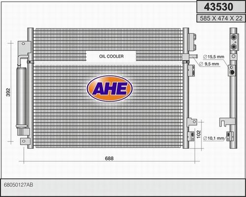 AHE 43530 - Condenser, air conditioning car-mod.net