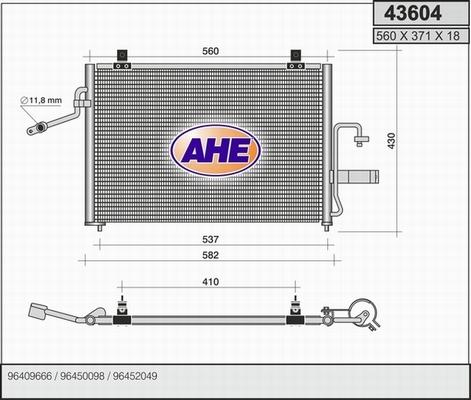 AHE 43604 - Condenser, air conditioning car-mod.net