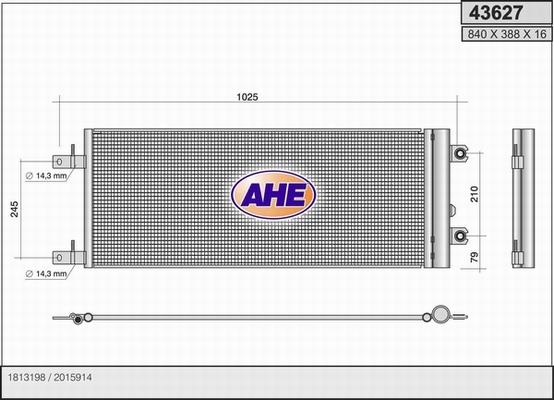 AHE 43627 - Condenser, air conditioning car-mod.net