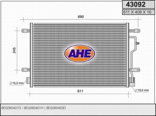 AHE 43092 - Condenser, air conditioning car-mod.net
