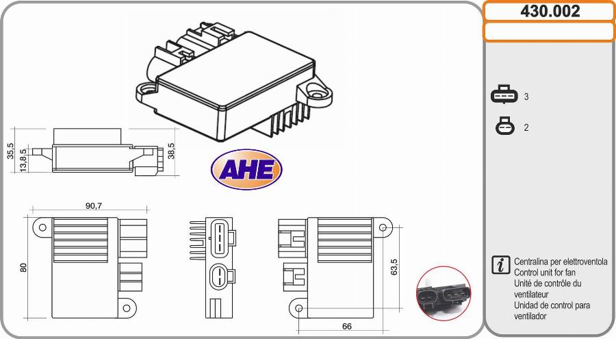 AHE 430.002 - Control Unit, electric fan (engine cooling) car-mod.net