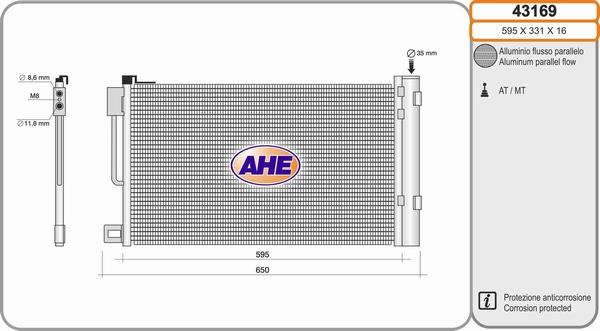 AHE 43169 - Condenser, air conditioning car-mod.net
