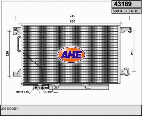 AHE 43189 - Condenser, air conditioning car-mod.net