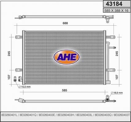 AHE 43184 - Condenser, air conditioning car-mod.net