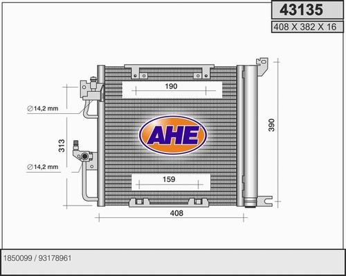 AHE 43135 - Condenser, air conditioning car-mod.net