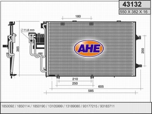 AHE 43132 - Condenser, air conditioning car-mod.net