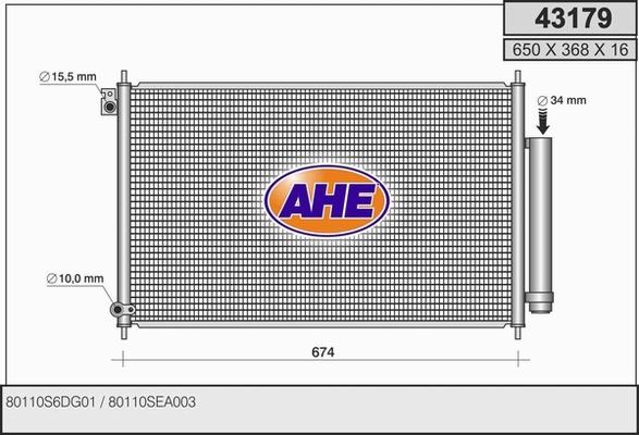 AHE 43179 - Condenser, air conditioning car-mod.net