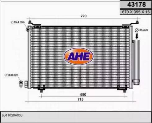 AHE 43178 - Condenser, air conditioning car-mod.net