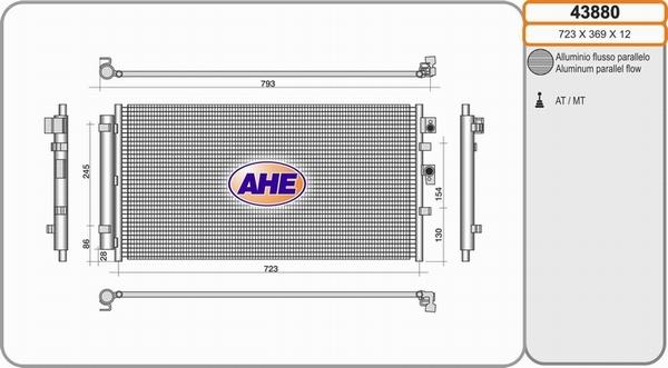 AHE 43880 - Condenser, air conditioning car-mod.net