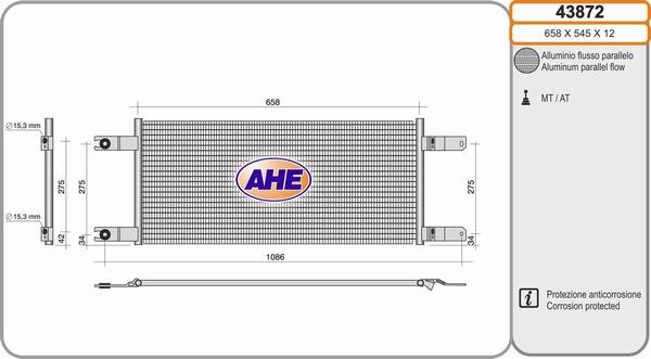 AHE 43872 - Condenser, air conditioning car-mod.net