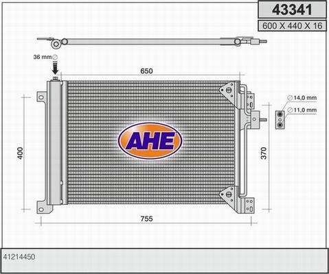 AHE 43341 - Condenser, air conditioning car-mod.net