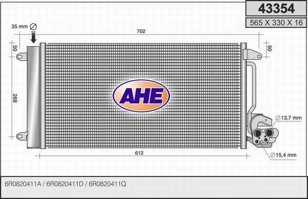 AHE 43354 - Condenser, air conditioning car-mod.net