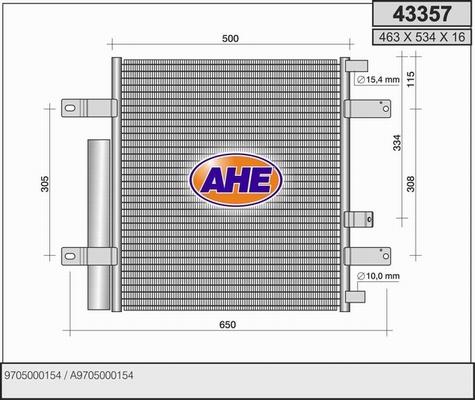 AHE 43357 - Condenser, air conditioning car-mod.net