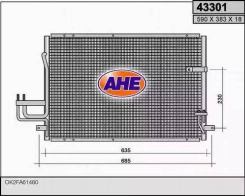 AHE 43301 - Condenser, air conditioning car-mod.net