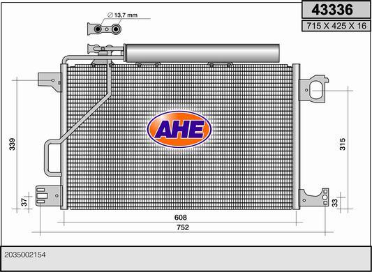 AHE 43336 - Condenser, air conditioning car-mod.net