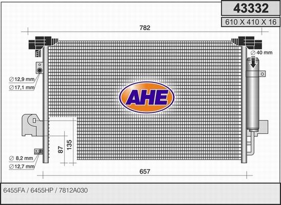 AHE 43332 - Condenser, air conditioning car-mod.net