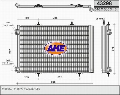 AHE 43298 - Condenser, air conditioning car-mod.net