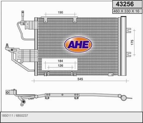 AHE 43256 - Condenser, air conditioning car-mod.net