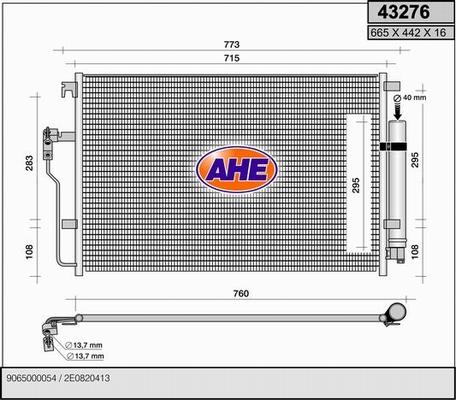 AHE 43276 - Condenser, air conditioning car-mod.net