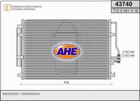 AHE 43740 - Condenser, air conditioning car-mod.net