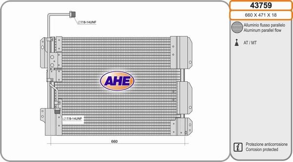 AHE 43759 - Condenser, air conditioning car-mod.net