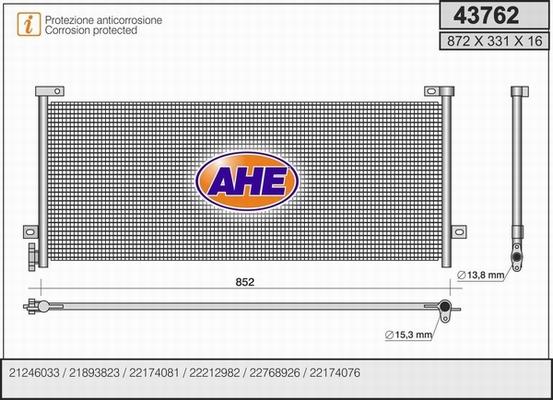 AHE 43762 - Condenser, air conditioning car-mod.net