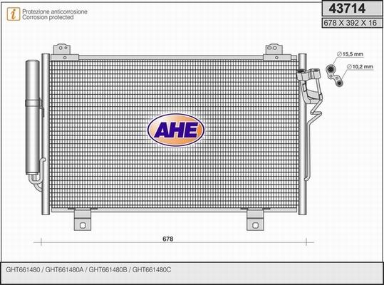 AHE 43714 - Condenser, air conditioning car-mod.net