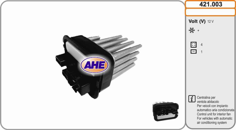 AHE 421.003 - Control Unit, electric fan (engine cooling) car-mod.net