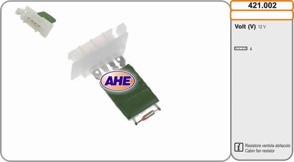 AHE 421.002 - Pre-resistor, electro motor radiator fan car-mod.net