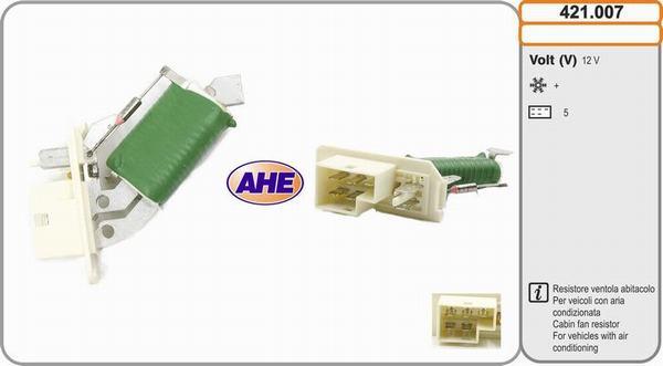 AHE 421.007 - Pre-resistor, electro motor radiator fan car-mod.net