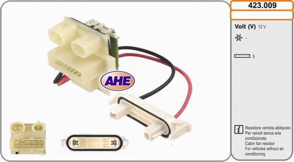 AHE 423.009 - Pre-resistor, electro motor radiator fan car-mod.net