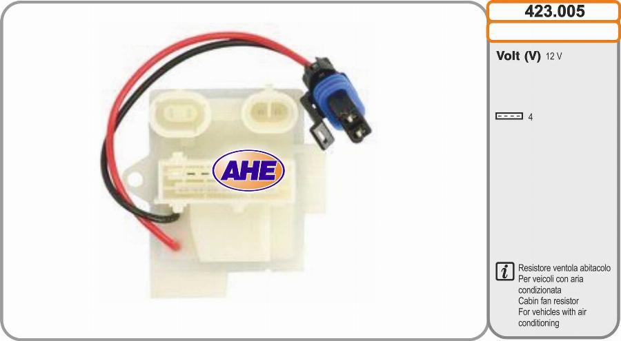 AHE 423.005 - Pre-resistor, electro motor radiator fan car-mod.net