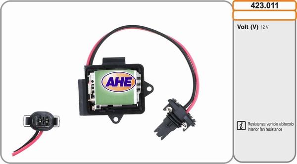 AHE 423.011 - Pre-resistor, electro motor radiator fan car-mod.net