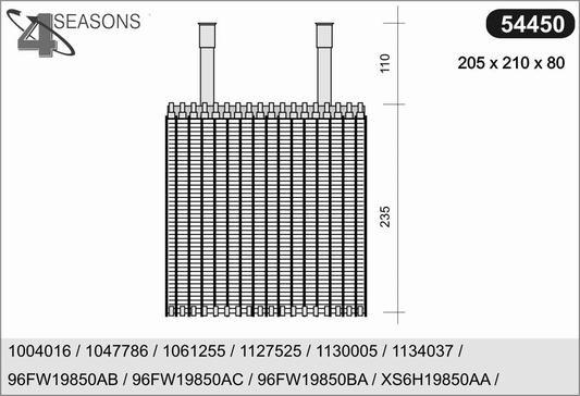 AHE 54450 - Evaporator, air conditioning car-mod.net