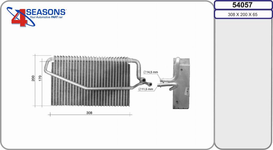 AHE 54057 - Evaporator, air conditioning car-mod.net